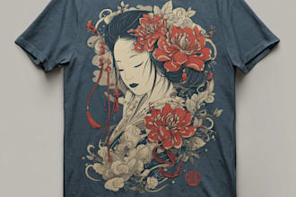 design japanese t shirt illustration