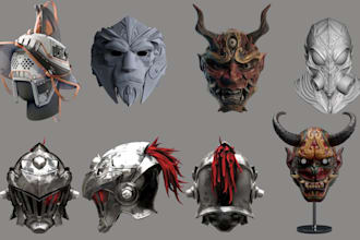design wearable 3d cosplay creation 3d masks 3d helmet 3d anime cosplay mask sti