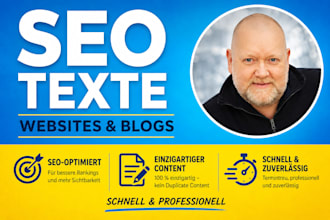 write german SEO texts for websites, blogs and landing pages