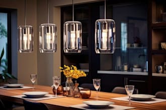 create 3d photorealistic lighting designs for lamps chandeliers and led fixtures