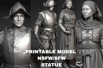 sculpt printable 3d model 3d realistic character nsfw statue miniature 3d print