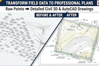 draft topographic maps, boundary surveys, and contour plans