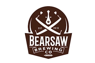 design best quality first logo for bear saw brewing company