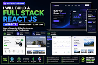 build a full stack react js website with API integration