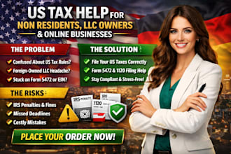 handle US taxes for non residents, llc owners and online businesses