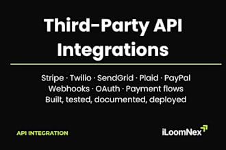 integrate stripe twilio quickbooks or any third party API into your backend