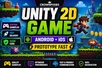 develop a unity 2d mobile game for android or ios