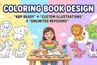 design kids full coloring book for KDP and printing