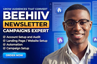 setup beehiiv, beehiiv newsletter, beehiiv website, landing page and automation