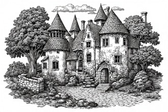 make a medieval woodcut style illustration
