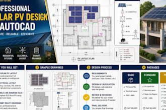 solar pv design autocad electrical layout permit drawings calculations for homes