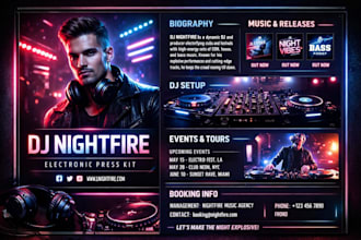 desfor booking, music promotionign professional dj electronic press kit design