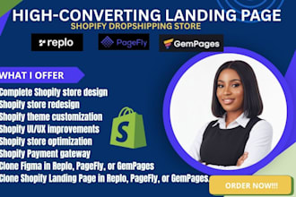 design high converting shopify landing page, product page redesign shopify store