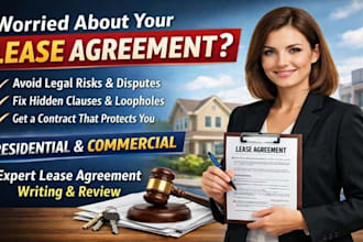 write or review lease agreement, rental, residential, commercial lease agreement