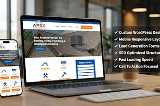create roofing, hvac,plumbing, constuction, handyman business website