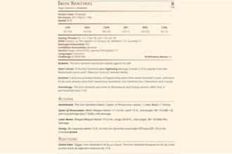 create a dnd, pathfinder or draw steel monster or monster band statblocks