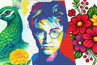 design custom lego mosaic portrait from photo pixel art and 3d lego moc model