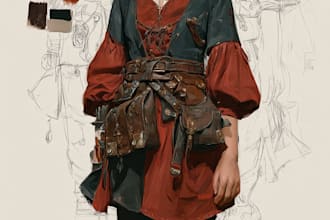 draw dnd and oc character design concept art