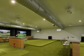 remodel residential golf indoor playing ground,wall system, golf interior render
