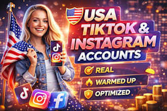 create USA tiktok account, USA instagram account, tiktok USA instagram account