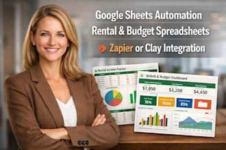 google spreadsheet automate zapier clay real estate rental service budget plan