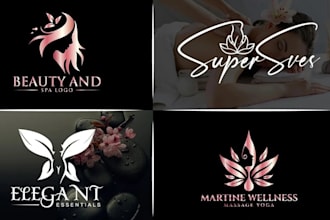 draw spa beauty wellness massage yoga health and fitness logo