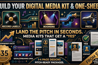 build your digital media kit or one sheet for record labels, bookers, and press