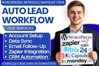 setup wordpress lead automation bitrix24 capsule crm monday com n8n integration
