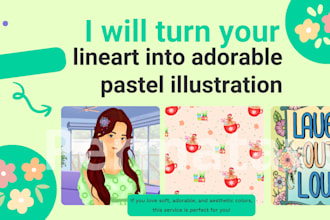 do soft pastel coloring for your lineart or mascot