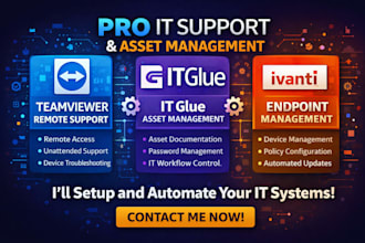 setup teamviewer remote support access solution IT glue asset management ivanti