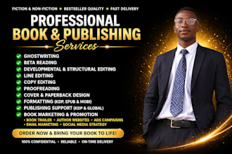 do book editing, publishing, formatting, KDP, book promotion services