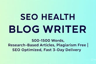 write SEO health blog articles and medical wellness content