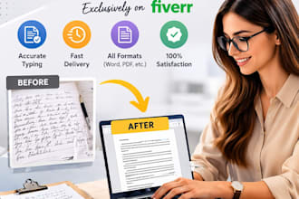 type handwritten notes into clean word or excel documents accurately