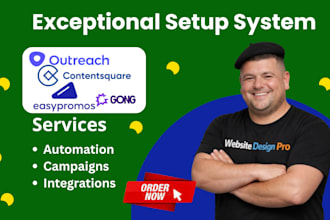 setup outreach io, gong io, easypromos, contentsquare, recharge campaign