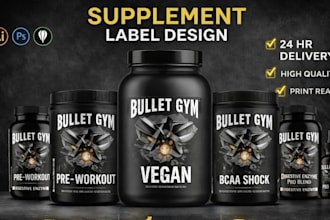 design professional supplement label for bottle and packaging