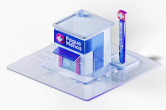 building, house and other 3d isometric modeling