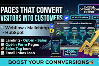 design landing opt in sales and newsletter pages on webflow mailchimp hubspot