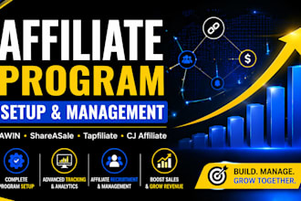setup and manage your affiliate program with awin, shareasale, tapfiliate and cj
