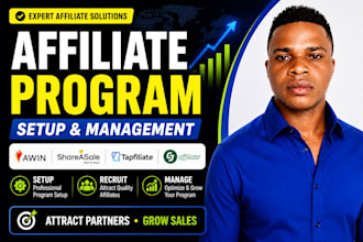 setup and manage your affiliate program with awin, cj affiliate and shareasale