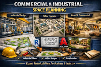plan commercial industrial office and shop architectural drawings