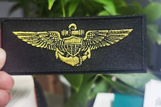 create elegant aviation, airplane logo badge patch