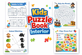 design kids puzzle book interior sudoku activity book for amazon kdp