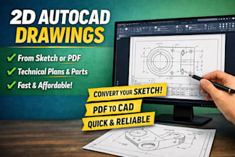 create simple 2d autocad drawings from your sketch or PDF
