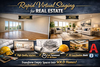 provide fast virtual staging for real estate property photos