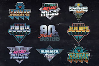 do classic 90s retro synthwave vintage logo design