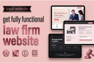 design a professional legal pi website on wordpress website  duda squarespace