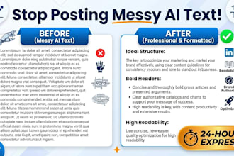 format and edit ai text into professional blog posts or linkedin articles