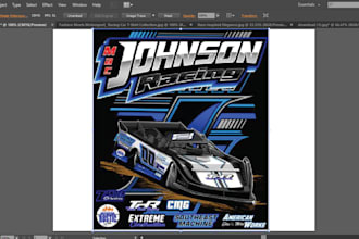 design high quality car racing logo with adobe illustration