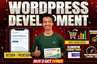 design wordpress website or elementor ecommerce landing page