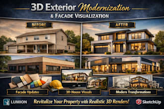 modernize building facade with 3d exterior visualization render